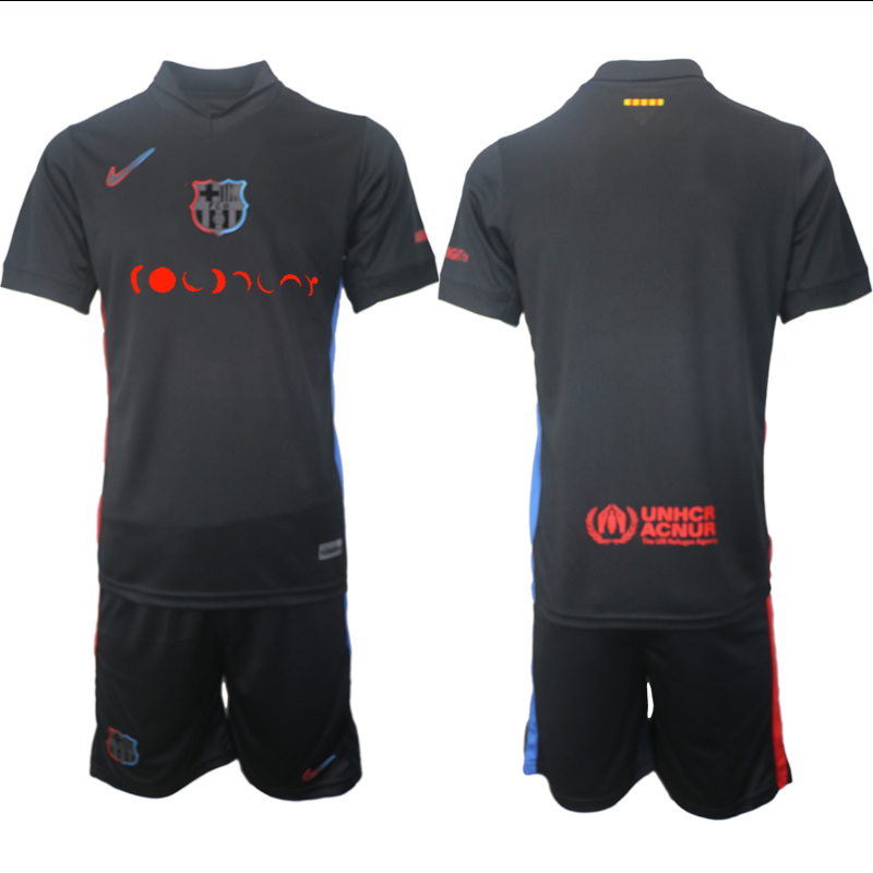 Men 2024-2025 Club Barcelona away Black Blank Soccer Jersey